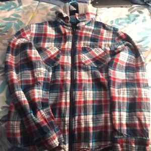 Zip up hoodie flannel